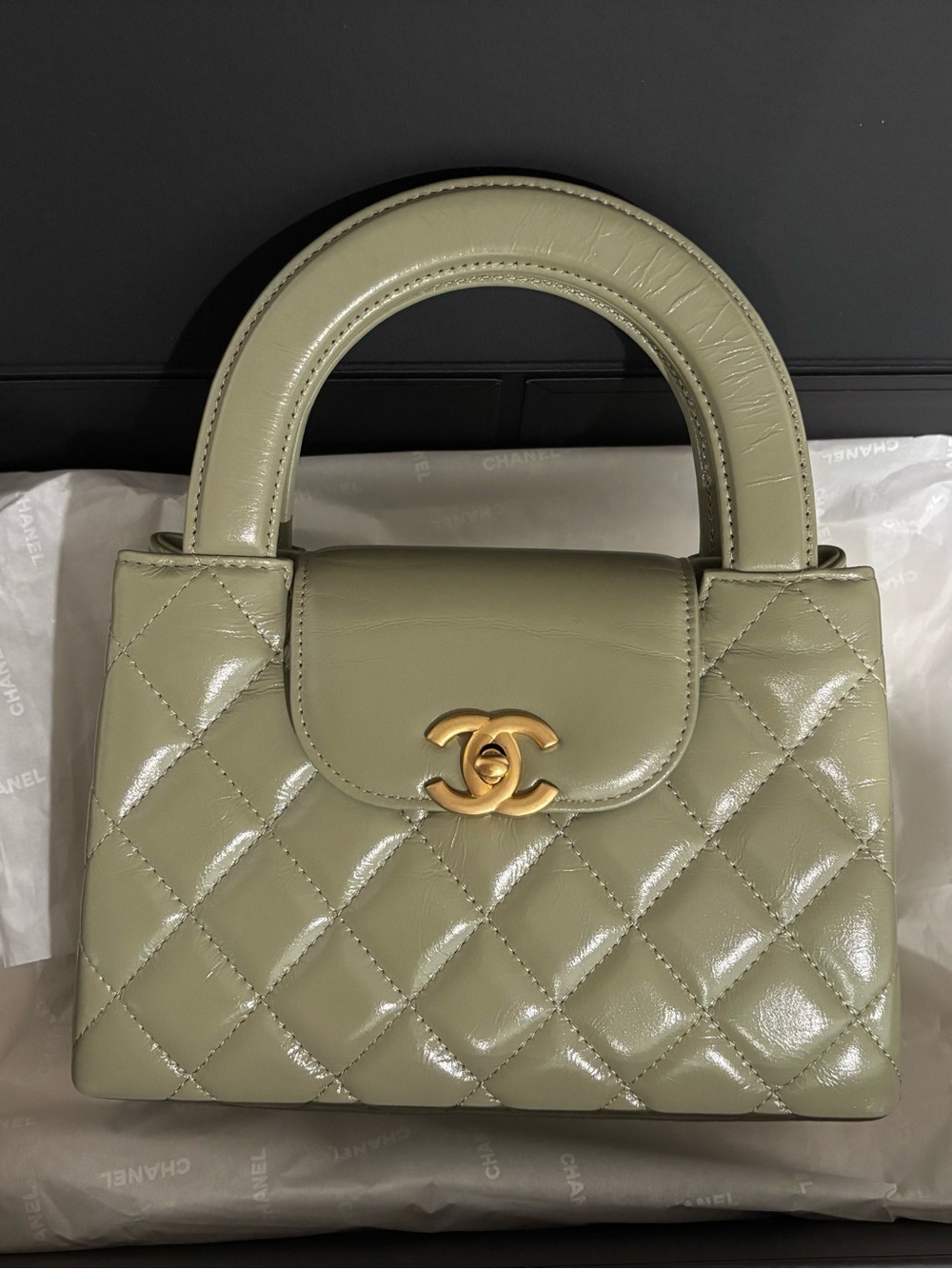 Chanel Nano Kelly Sage Green